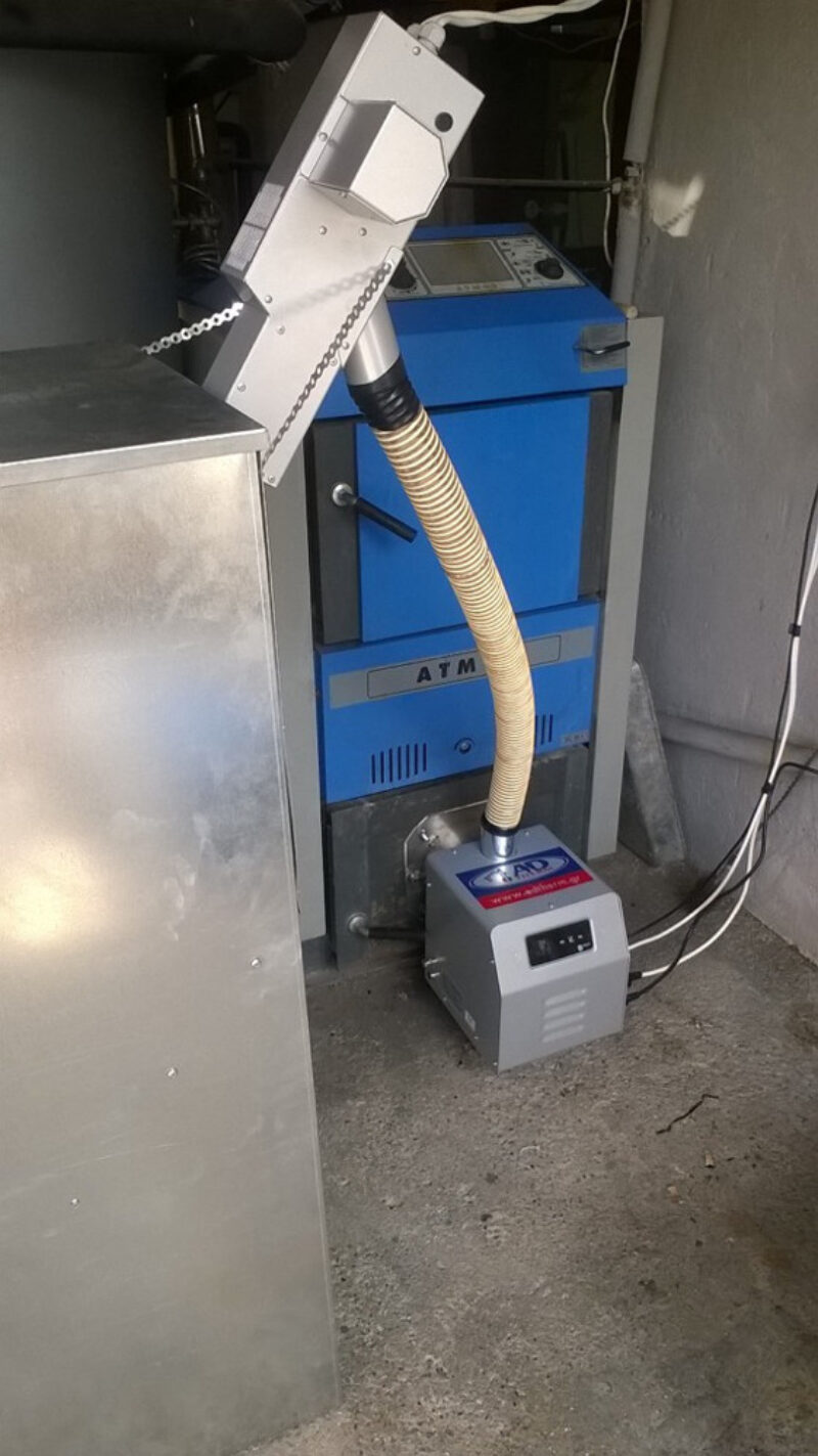 Τοποθέτηση καυστήρα πελλετ B-MIX 45kw σε λέβητα πυρόλυσης