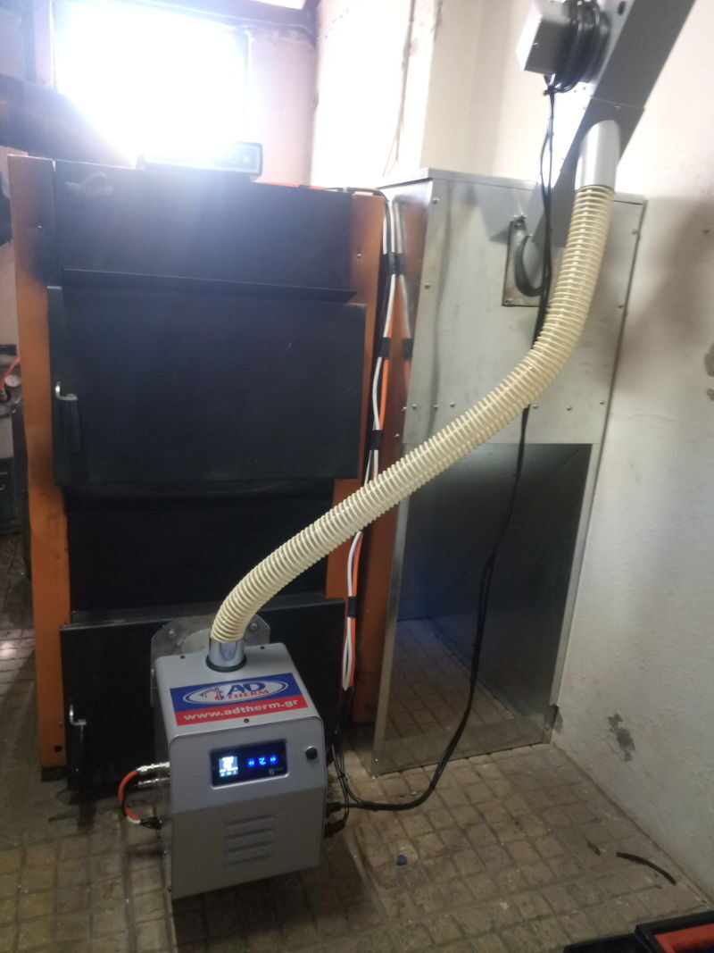Μετατροπή ξυλολέβητα saturn με καυστήρα πελλετ Bmix Digital στην Κομοτηνή