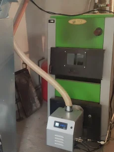 Τοποθέτηση καυστήρα πελλετ σε λέβητα ξύλου ADGREEN στο Παλαιό Κεραμίδι
